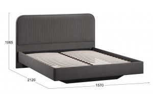 Кровать без ПМ Тиффани 1400 Тип 1 без подъемного механизма Велюр Графит