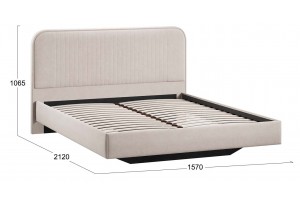 Кровать без ПМ Тиффани 1400 Тип 1 без подъемного механизма Велюр Мокко светлый