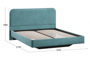 Кровать без ПМ Тиффани 1400 Тип 1 без подъемного механизма Микровелюр Wellmart Indigo