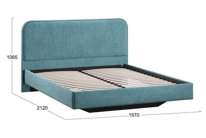 Кровать без ПМ «Тиффани» 1400 Тип 1 (без подъемного механизма) Микровелюр Wellmart Indigo