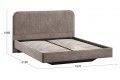 Кровать без ПМ «Тиффани» 1400 Тип 1 (без подъемного механизма) Микровелюр Wellmart Latte
