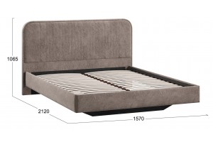 Кровать без ПМ Тиффани 1400 Тип 1 без подъемного механизма Микровелюр Wellmart Latte