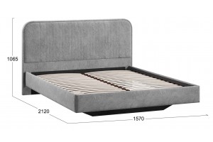 Кровать без ПМ Тиффани 1400 Тип 1 без подъемного механизма Микровелюр Wellmart Silver