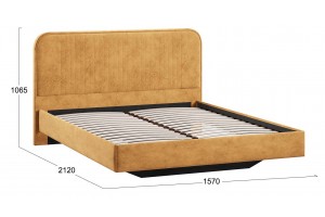 Кровать без ПМ Тиффани 1400 Тип 1 без подъемного механизма Микровелюр Wellmart Yellow