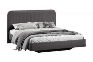 Кровать без ПМ Тиффани 1400 Тип 1 без подъемного механизма Велюр Графит