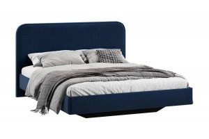 Кровать без ПМ Тиффани 1400 Тип 1 без подъемного механизма Микровелюр Wellmart Blue