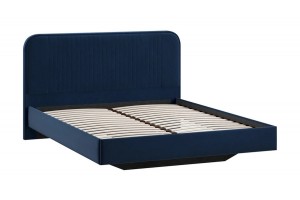 Кровать без ПМ Тиффани 1400 Тип 1 без подъемного механизма Микровелюр Wellmart Blue
