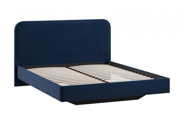 Кровать без ПМ «Тиффани» 1400 Тип 1 (без подъемного механизма) Микровелюр Wellmart Blue