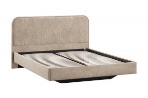 Кровать без ПМ Тиффани 1400 Тип 1 без подъемного механизма Микровелюр Wellmart Dark Beige
