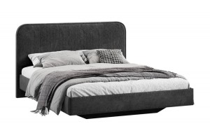 Кровать без ПМ Тиффани 1400 Тип 1 без подъемного механизма Микровелюр Wellmart Graphite