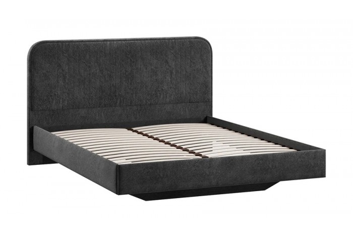 Кровать без ПМ «Тиффани» 1400 Тип 1 (без подъемного механизма) Микровелюр Wellmart Graphite