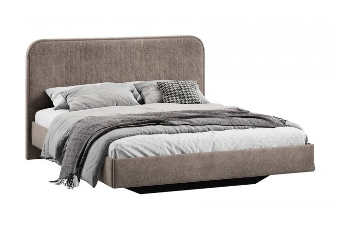 Кровать без ПМ «Тиффани» 1400 Тип 1 (без подъемного механизма) Микровелюр Wellmart Latte