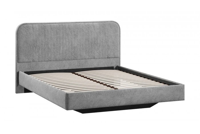 Кровать без ПМ «Тиффани» 1400 Тип 1 (без подъемного механизма) Микровелюр Wellmart Silver