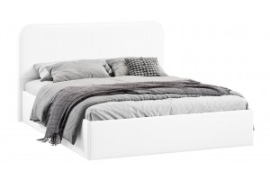 Кровать без ПМ Тиффани 1400 Тип 1 без подъемного механизма Экокожа белая Polo