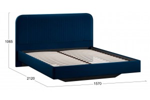 Кровать без ПМ Тиффани 1400 Тип 1 без подъемного механизма Велюр Confetti Blue