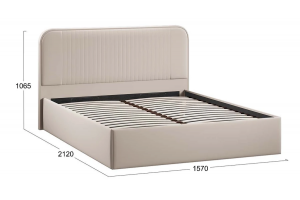 Кровать с ПМ Тиффани 1400 Тип 1 с подъемным механизмом Велюр Confetti Cream