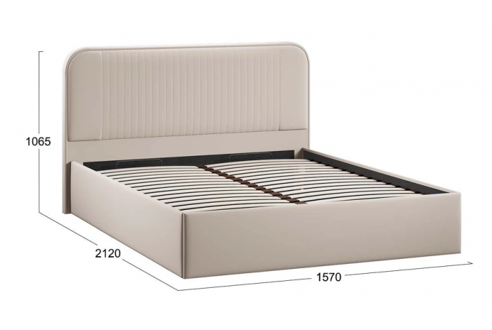 Кровать с ПМ «Тиффани» 1400 Тип 1 (с подъемным механизмом) Велюр Confetti Cream