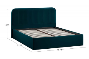 Кровать с ПМ Тиффани 1400 Тип 1 с подъемным механизмом Велюр Confetti Izumrud