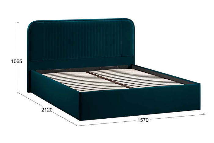 Кровать с ПМ «Тиффани» 1400 Тип 1 (с подъемным механизмом) Велюр Confetti Izumrud