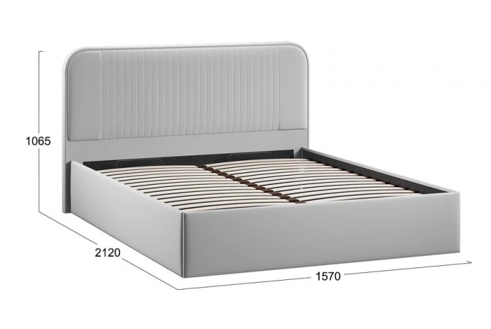 Кровать с ПМ «Тиффани» 1400 Тип 1 (с подъемным механизмом) Велюр Confetti Silver