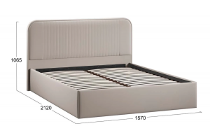 Кровать с ПМ Тиффани 1400 Тип 1 с подъемным механизмом Велюр Confetti Smoke