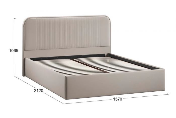 Кровать с ПМ «Тиффани» 1400 Тип 1 (с подъемным механизмом) Велюр Confetti Smoke