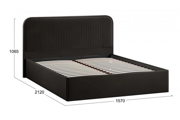 Кровать с ПМ «Тиффани» 1400 Тип 1 (с подъемным механизмом) Велюр Confetti Stone