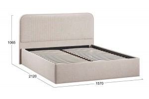 Кровать с ПМ Тиффани 1400 Тип 1 с подъемным механизмом Велюр Мокко светлый