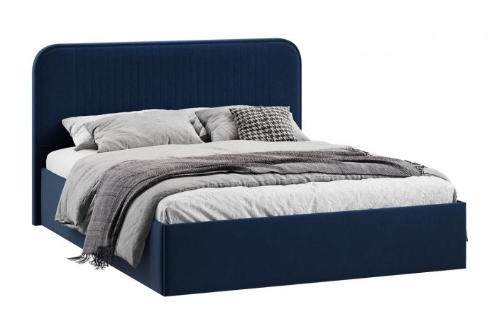 Кровать с ПМ «Тиффани» 1400 Тип 1 (с подъемным механизмом) Микровелюр Wellmart Blue