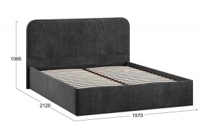 Кровать с ПМ Тиффани 1400 Тип 1 с подъемным механизмом Микровелюр Wellmart Graphite