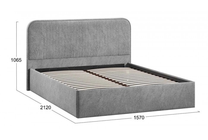 Кровать с ПМ «Тиффани» 1400 Тип 1 (с подъемным механизмом) Микровелюр Wellmart Silver