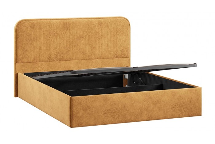 Кровать с ПМ «Тиффани» 1400 Тип 1 (с подъемным механизмом) Микровелюр Wellmart Yellow