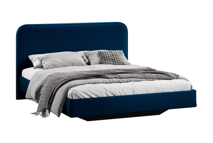 Кровать без ПМ «Тиффани» 1600 Тип 1 (без подъемного механизма) Велюр Confetti Blue