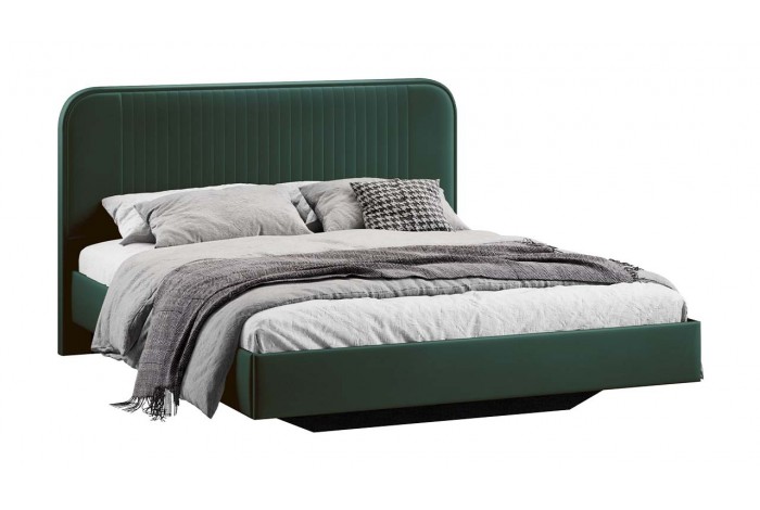 Кровать без ПМ «Тиффани» 1600 Тип 1 (без подъемного механизма) Велюр Confetti Deep forest