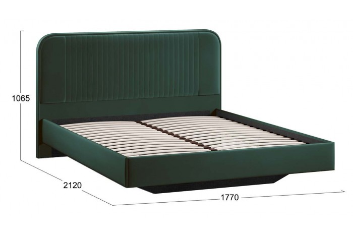 Кровать без ПМ «Тиффани» 1600 Тип 1 (без подъемного механизма) Велюр Confetti Deep forest