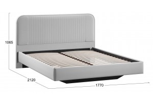 Кровать без ПМ Тиффани 1600 Тип 1 без подъемного механизма Велюр Confetti Silver