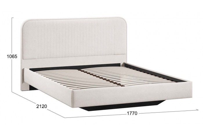 Кровать без ПМ «Тиффани» 1600 Тип 1 (без подъемного механизма) Велюр Бежевый