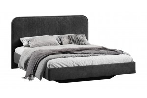 Кровать без ПМ Тиффани 1600 Тип 1 без подъемного механизма Микровелюр Wellmart Graphite