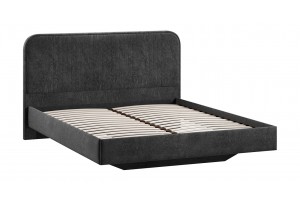 Кровать без ПМ Тиффани 1600 Тип 1 без подъемного механизма Микровелюр Wellmart Graphite