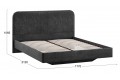 Кровать без ПМ «Тиффани» 1600 Тип 1 (без подъемного механизма) Микровелюр Wellmart Graphite