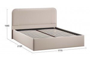 Кровать с ПМ Тиффани 1600 Тип 1 с подъемным механизмом Велюр Confetti Cream