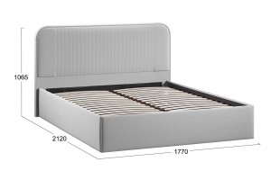 Кровать с ПМ Тиффани 1600 Тип 1 с подъемным механизмом Велюр Confetti Silver