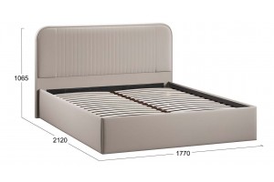 Кровать с ПМ Тиффани 1600 Тип 1 с подъемным механизмом Велюр Confetti Smoke