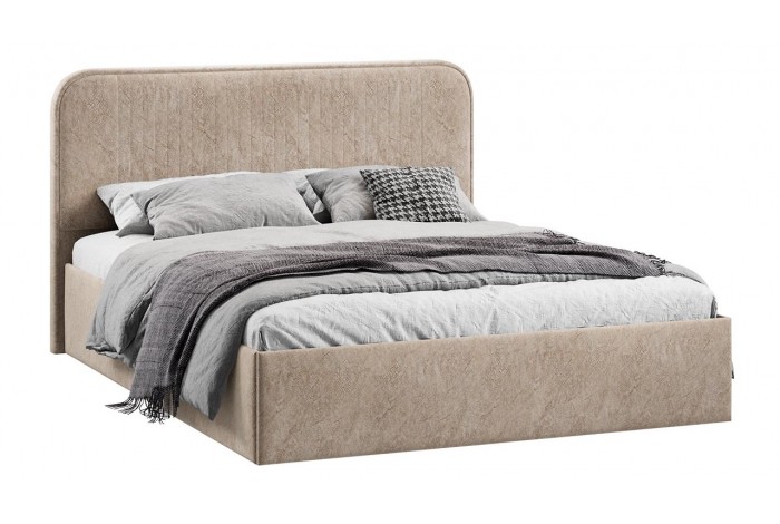 Кровать с ПМ «Тиффани» 1600 Тип 1 (с подъемным механизмом) Микровелюр Wellmart Dark Beige