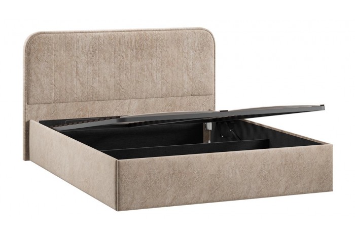Кровать с ПМ «Тиффани» 1600 Тип 1 (с подъемным механизмом) Микровелюр Wellmart Dark Beige