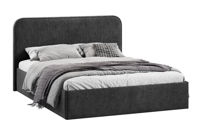 Кровать с ПМ «Тиффани» 1600 Тип 1 (с подъемным механизмом) Микровелюр Wellmart Graphite