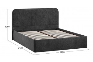 Кровать с ПМ Тиффани 1600 Тип 1 с подъемным механизмом Микровелюр Wellmart Graphite