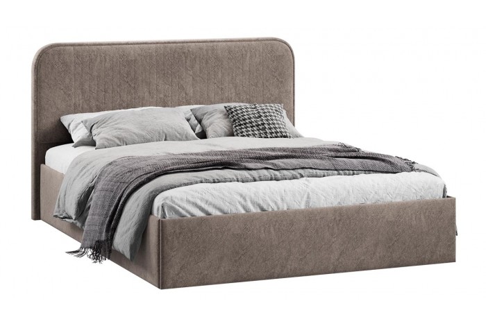 Кровать с ПМ «Тиффани» 1600 Тип 1 (с подъемным механизмом) Микровелюр Wellmart Latte