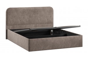 Кровать с ПМ Тиффани 1600 Тип 1 с подъемным механизмом Микровелюр Wellmart Latte