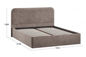 Кровать с ПМ Тиффани 1400 Тип 1 с подъемным механизмом Микровелюр Wellmart Latte